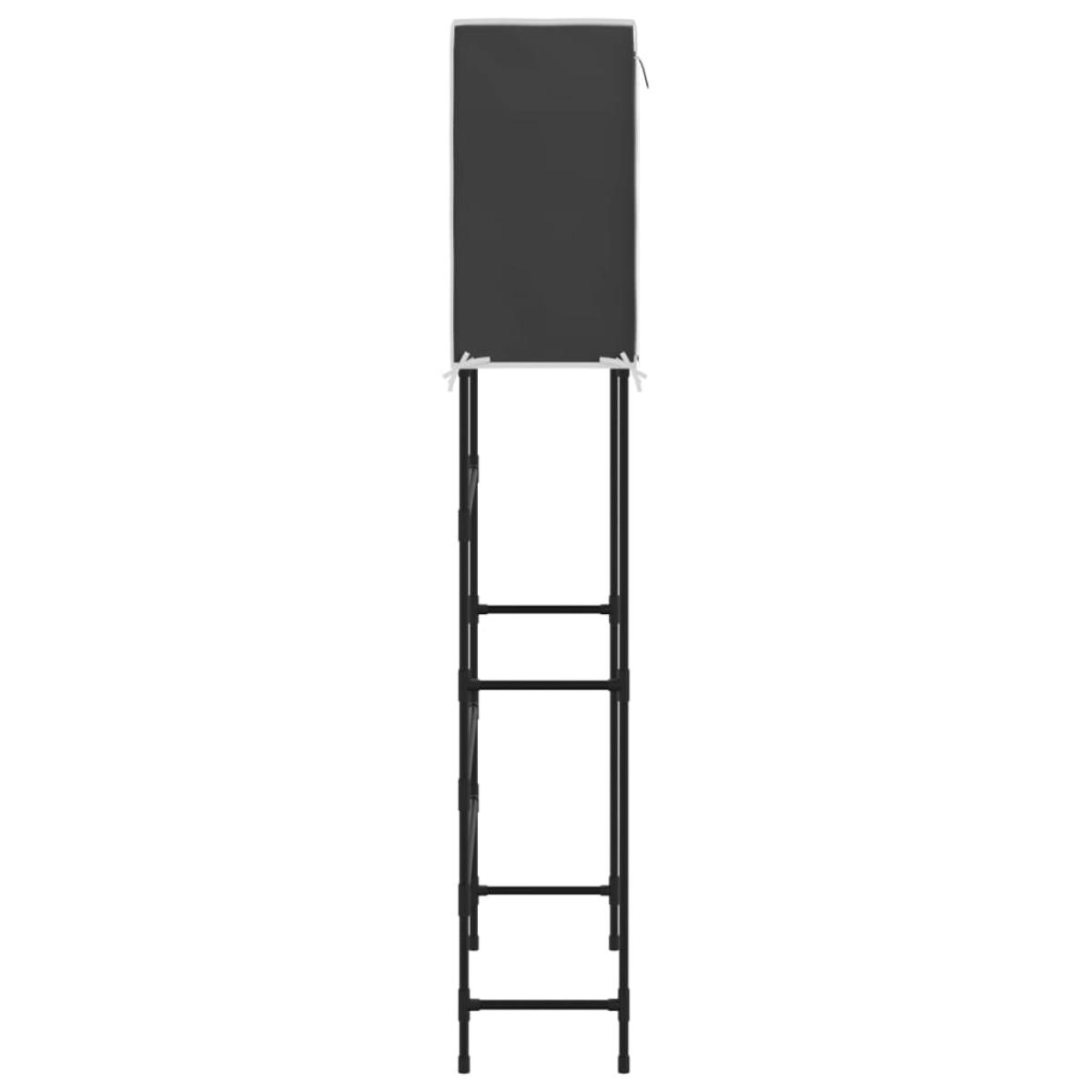 Estantería 2 niveles lavadora hierro negro 71x29,5x170,5cm