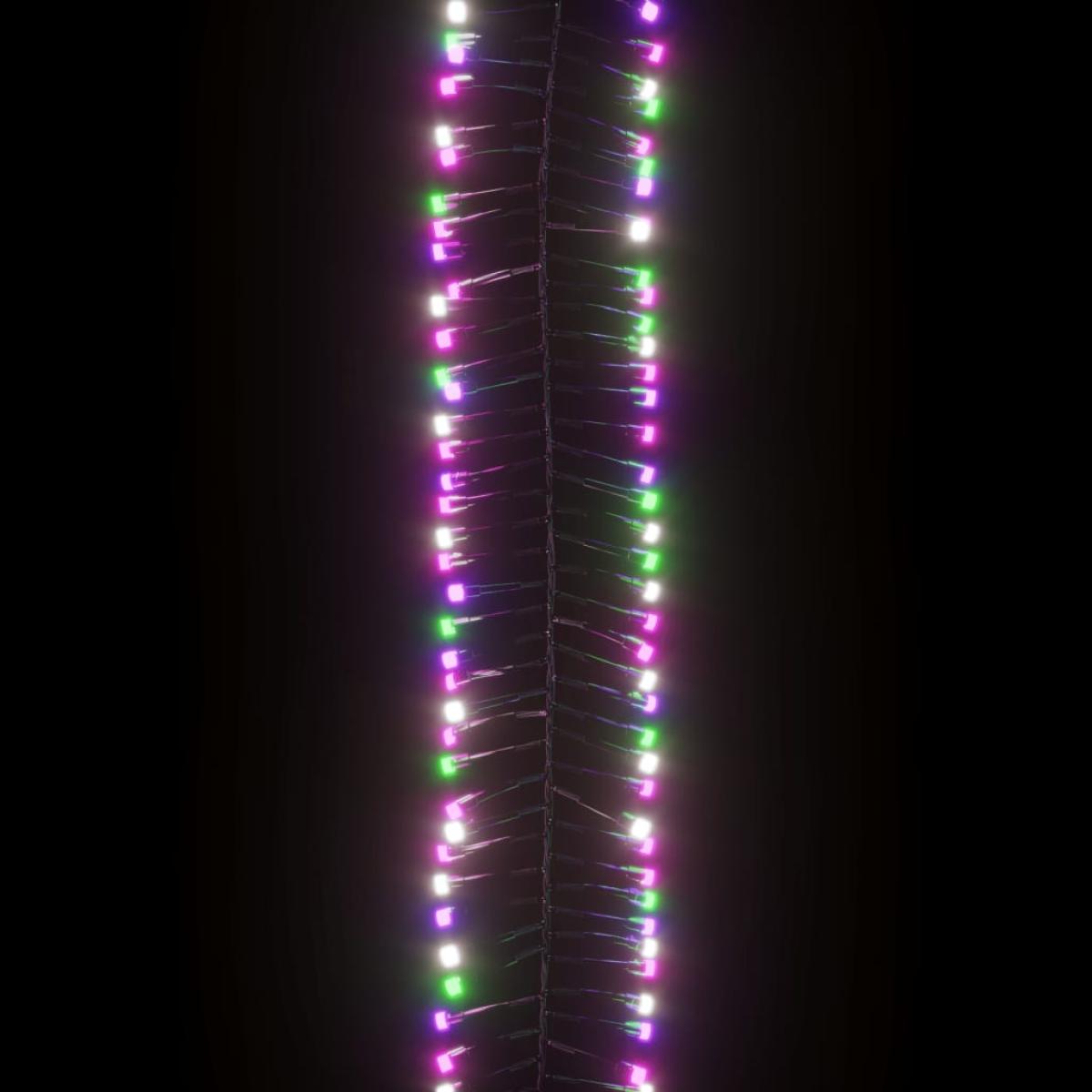 Tira de luces de racimo con 400 LED PVC pastel multicolor 7,4 m