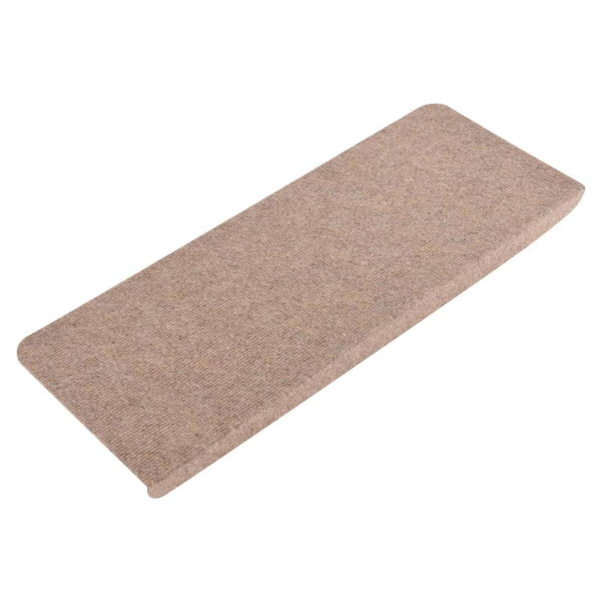 Alfombrillas autoadhesivas de escalera 15 uds beige 65x28 cm