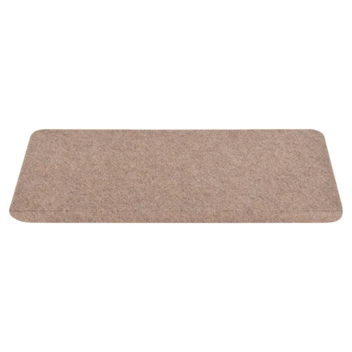 Alfombrillas autoadhesivas de escalera 15 uds beige 65x28 cm