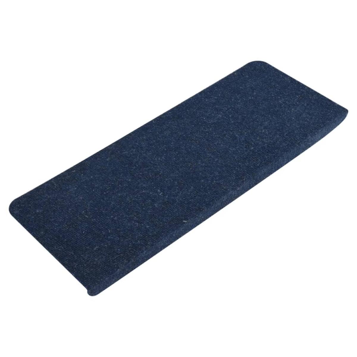 Alfombrilla autoadhesiva de escalera 15 uds azul 65x24,5x3,5 cm