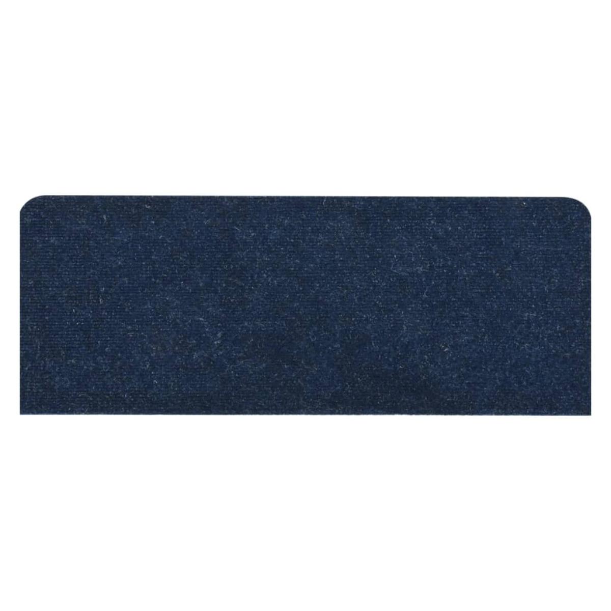 Alfombrilla autoadhesiva de escalera 15 uds azul 65x24,5x3,5 cm