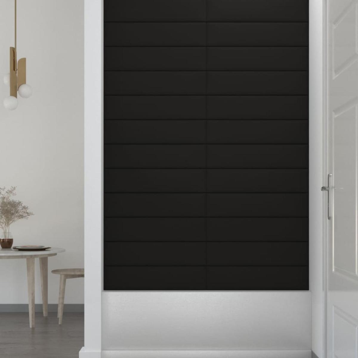 Paneles de pared 12 uds tela negro 60x15 cm 1,08 m²
