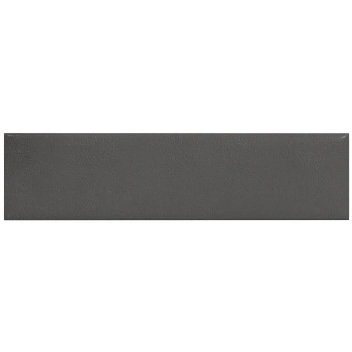 Paneles de pared 12 uds cuero sintético gris 60x15 cm 1,08 m²