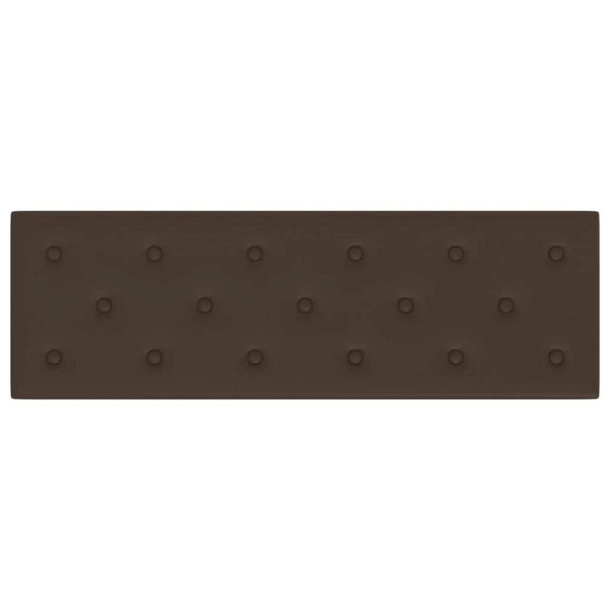 Paneles de pared 12 uds cuero sintético marrón 90x30 cm 3,24 m²