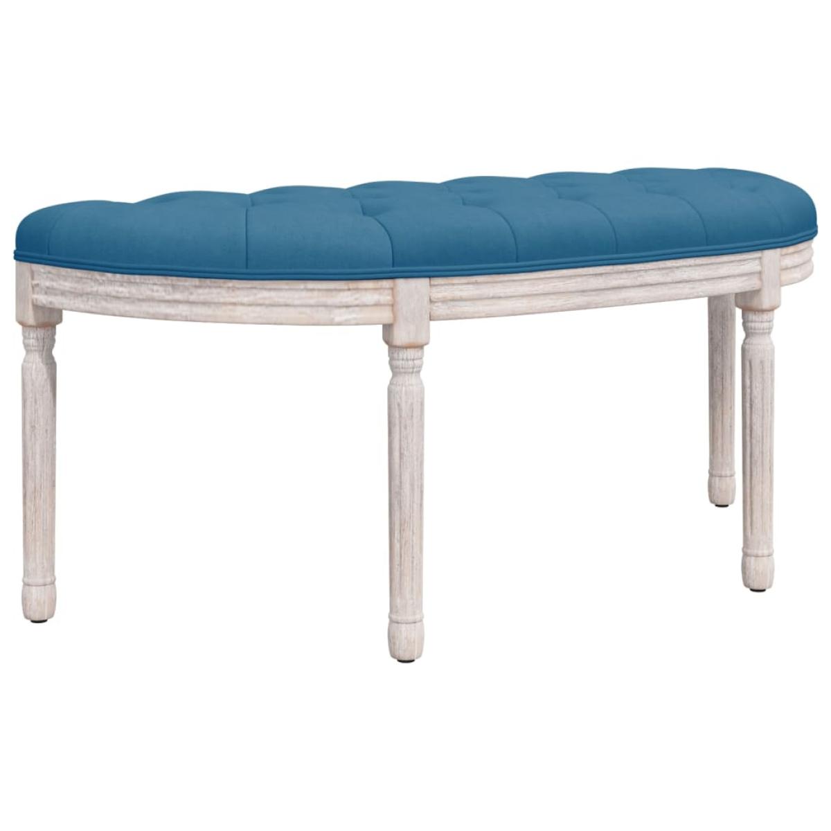 Banco de terciopelo azul 110,5x45x49 cm