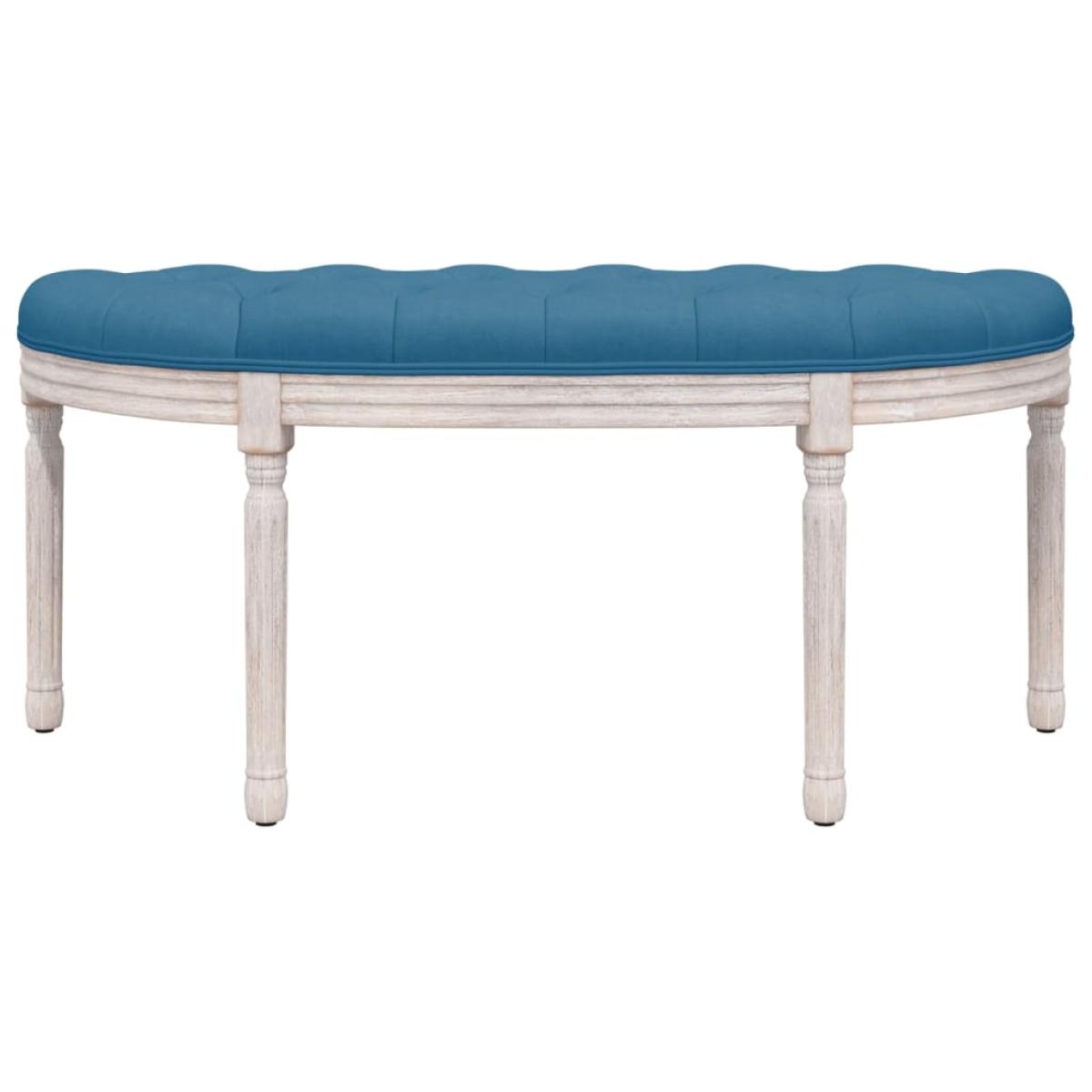 Banco de terciopelo azul 110,5x45x49 cm