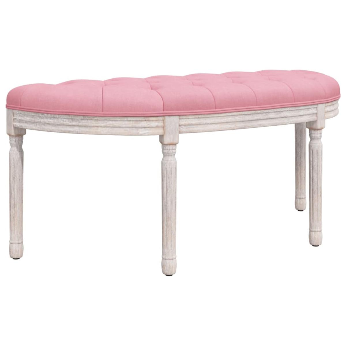 Banco de terciopelo rosa 110,5x45x49 cm
