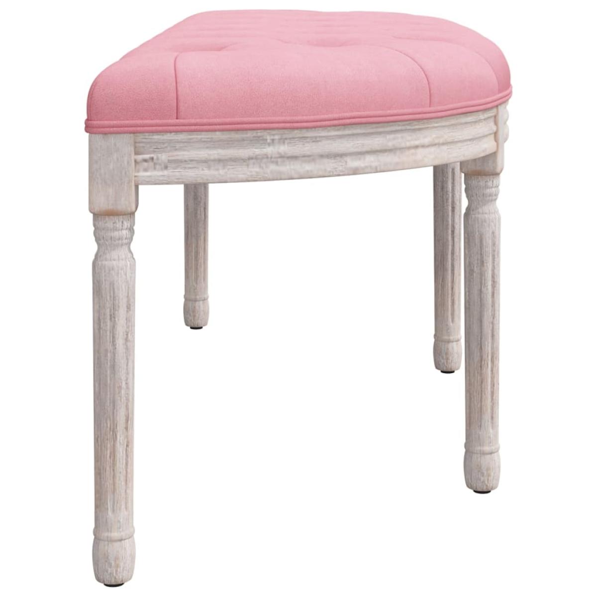 Banco de terciopelo rosa 110,5x45x49 cm