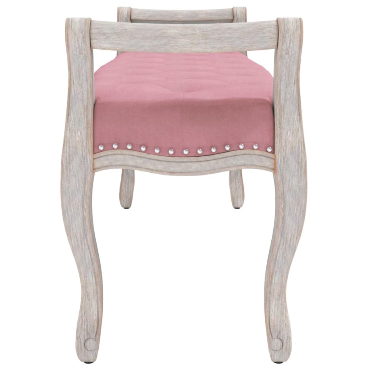 Banco de terciopelo rosa 110x45x60 cm