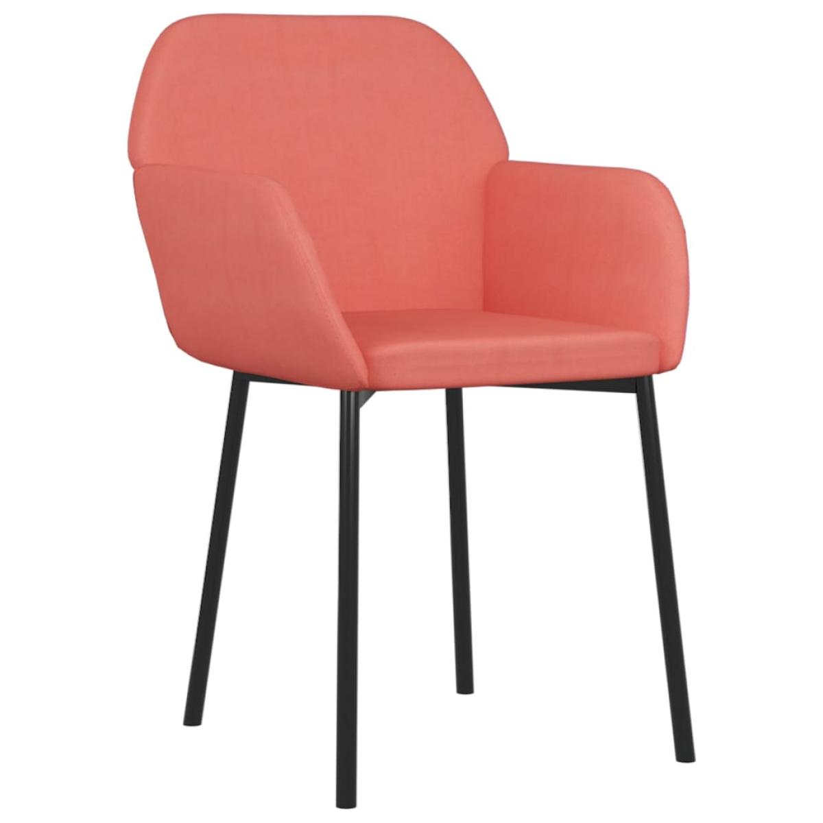 Sillas de comedor 2 unidades terciopelo rosa