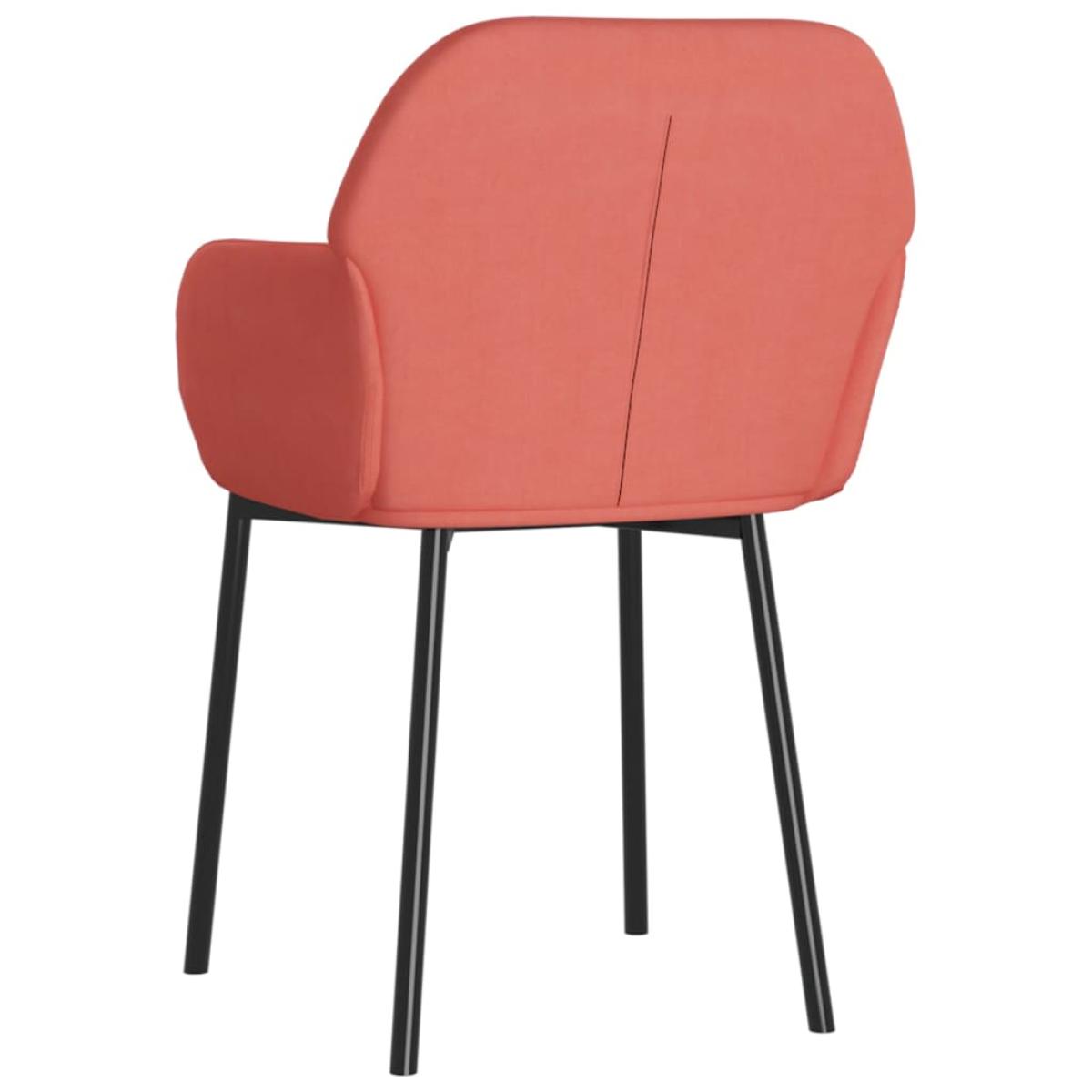 Sillas de comedor 2 unidades terciopelo rosa