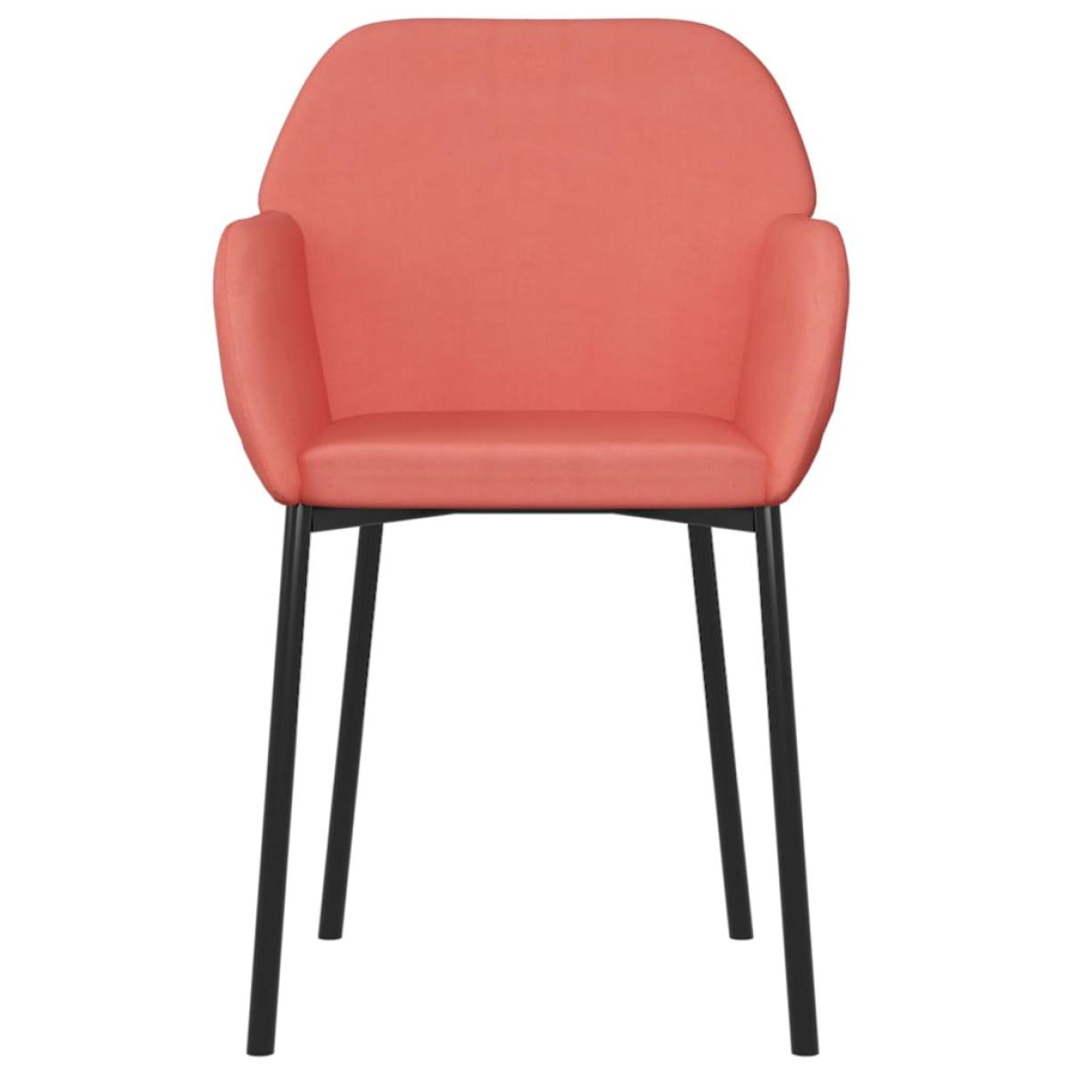Sillas de comedor 2 unidades terciopelo rosa