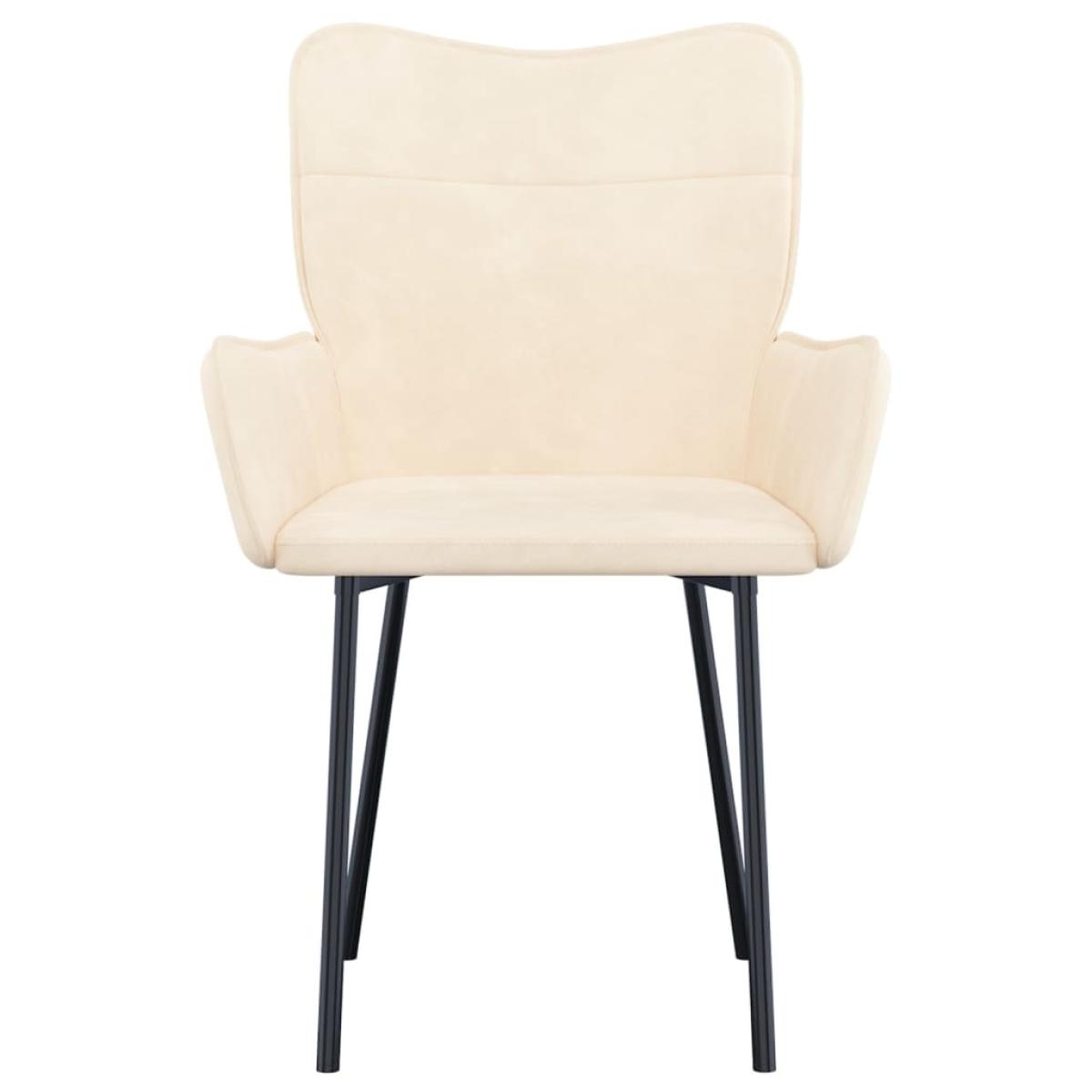 Sillas de comedor 2 unidades terciopelo crema