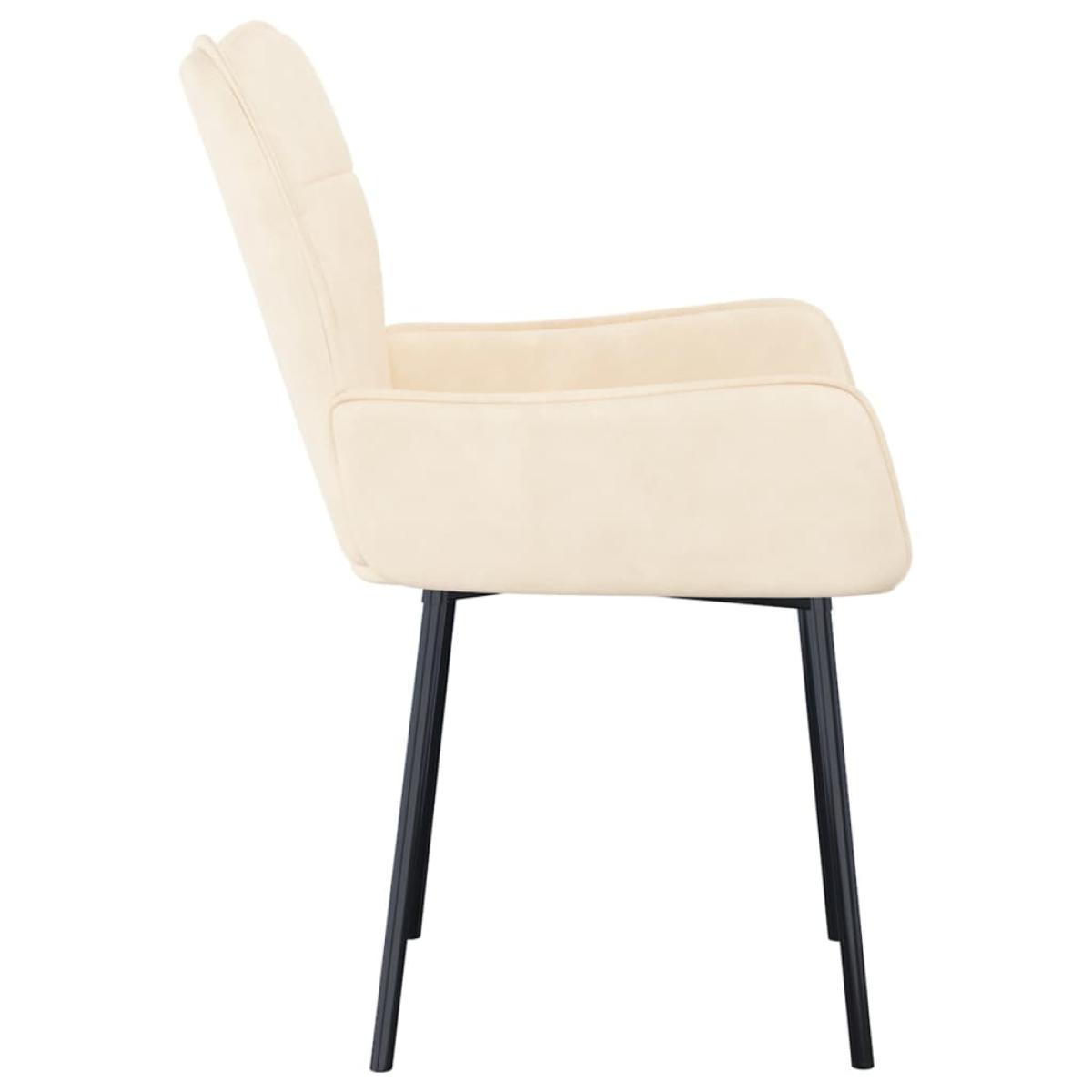 Sillas de comedor 2 unidades terciopelo crema