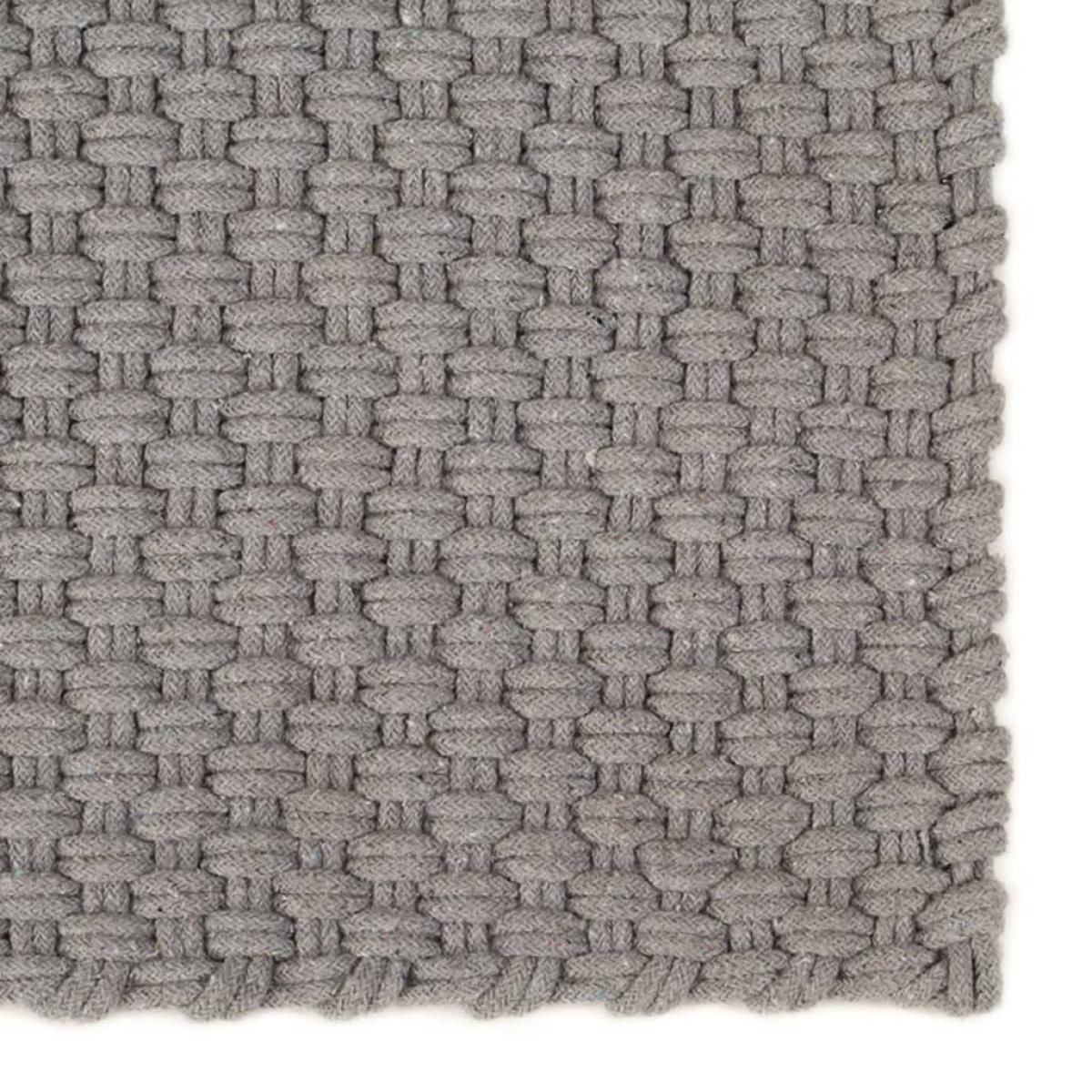 Alfombra rectangular algodón gris 180x250 cm