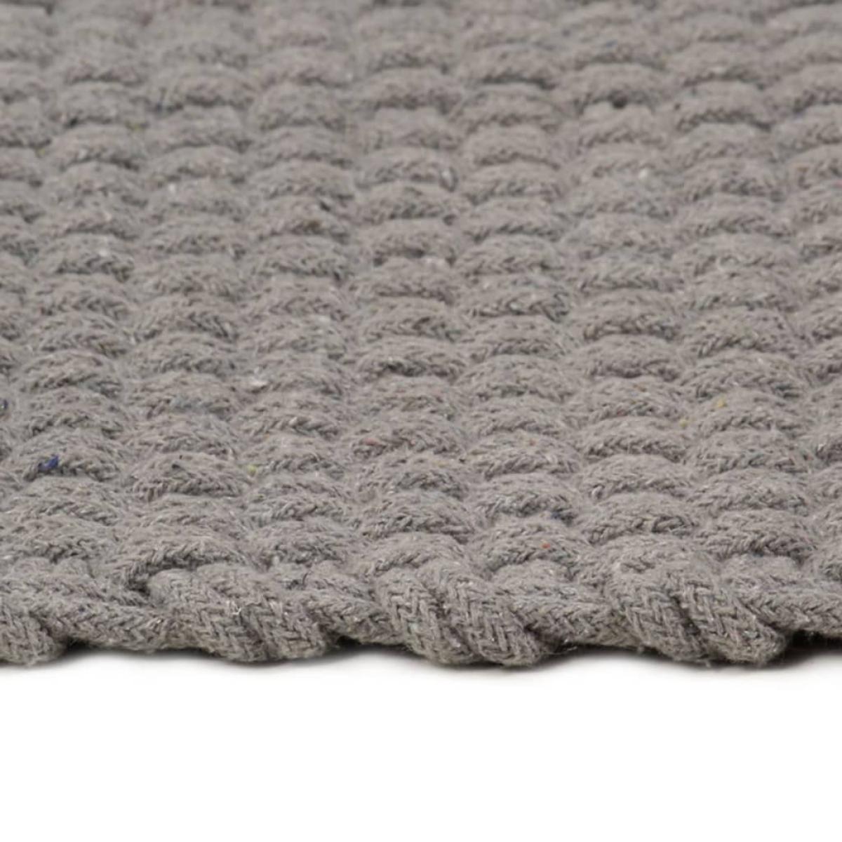 Alfombra rectangular algodón gris 180x250 cm