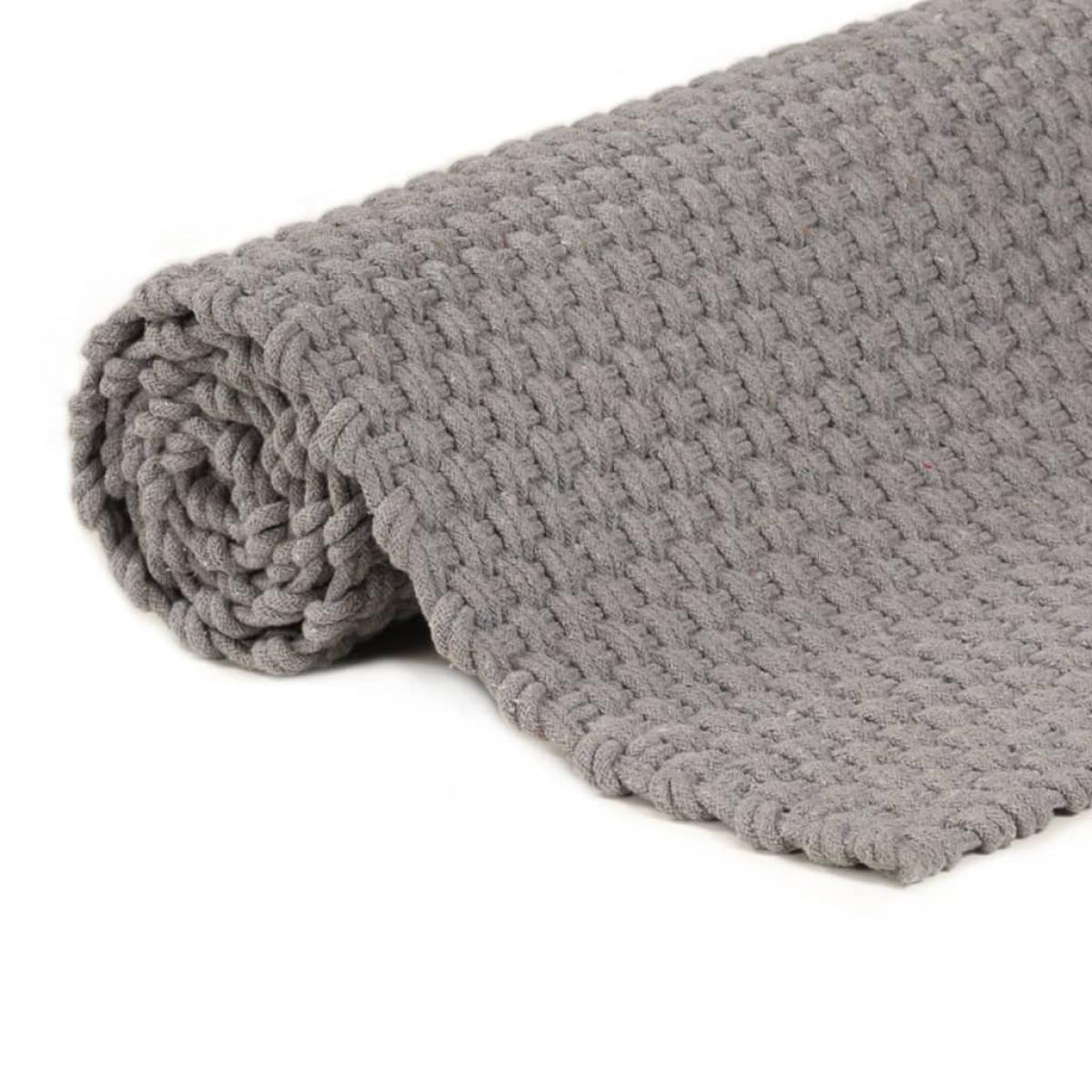 Alfombra rectangular algodón gris 180x250 cm