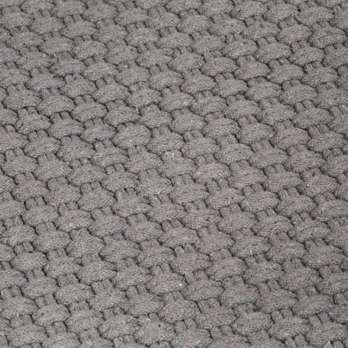 Alfombra rectangular algodón gris 180x250 cm
