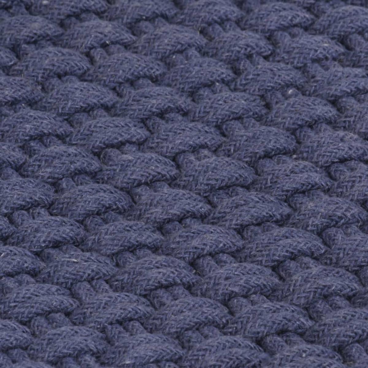 Alfombra rectangular algodón azul marino 180x250 cm