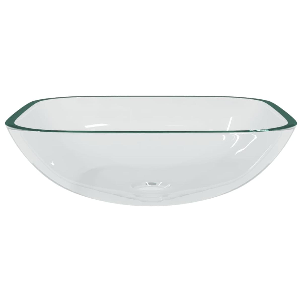 Lavabo de vidrio transparente 42x42x14 cm