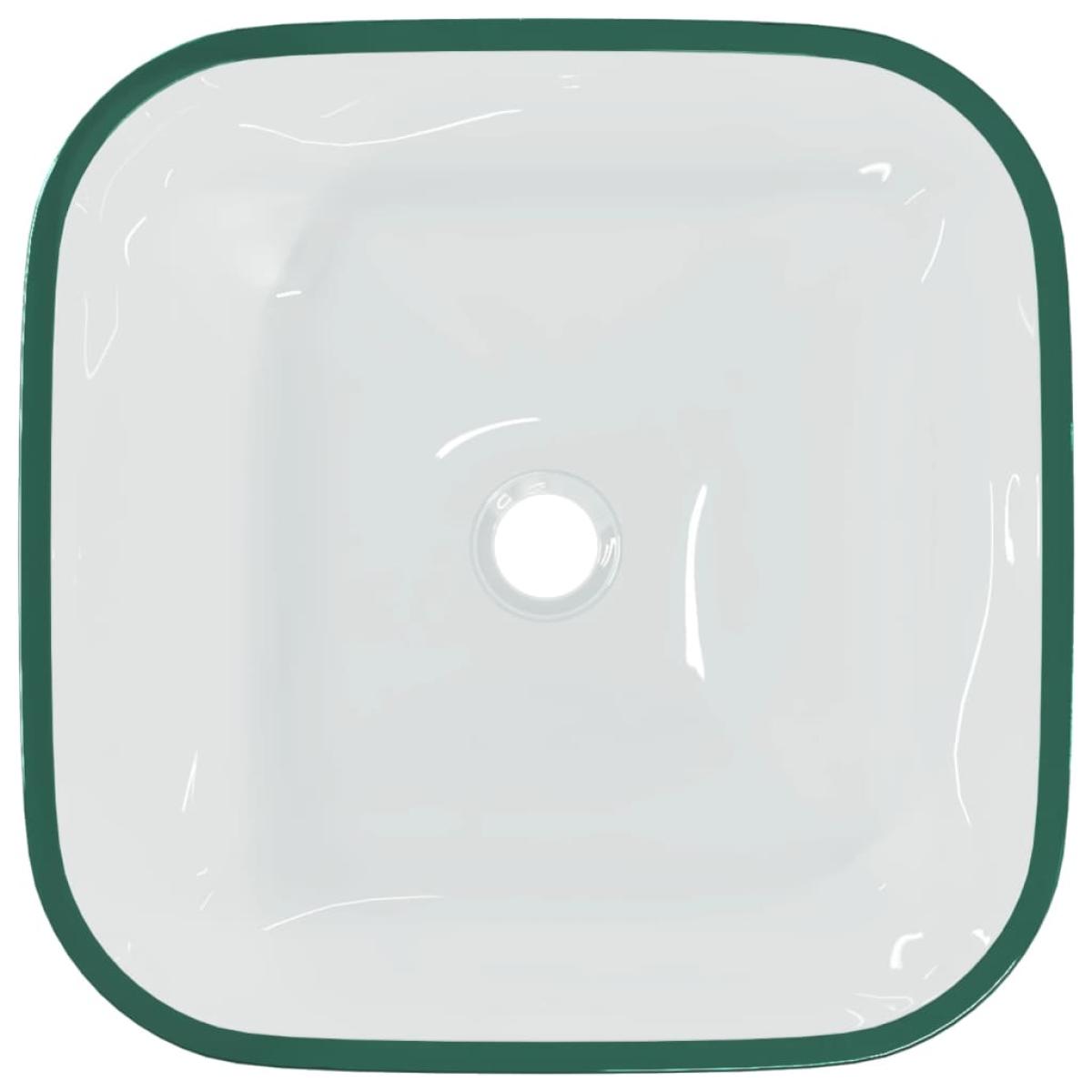Lavabo de vidrio transparente 42x42x14 cm