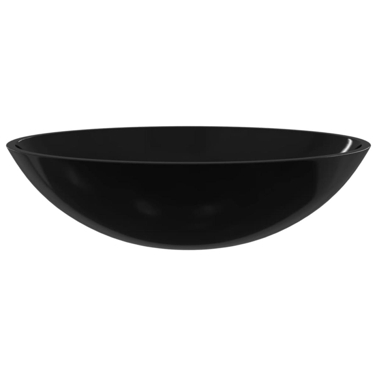 Lavabo de vidrio negro 50x37x14 cm