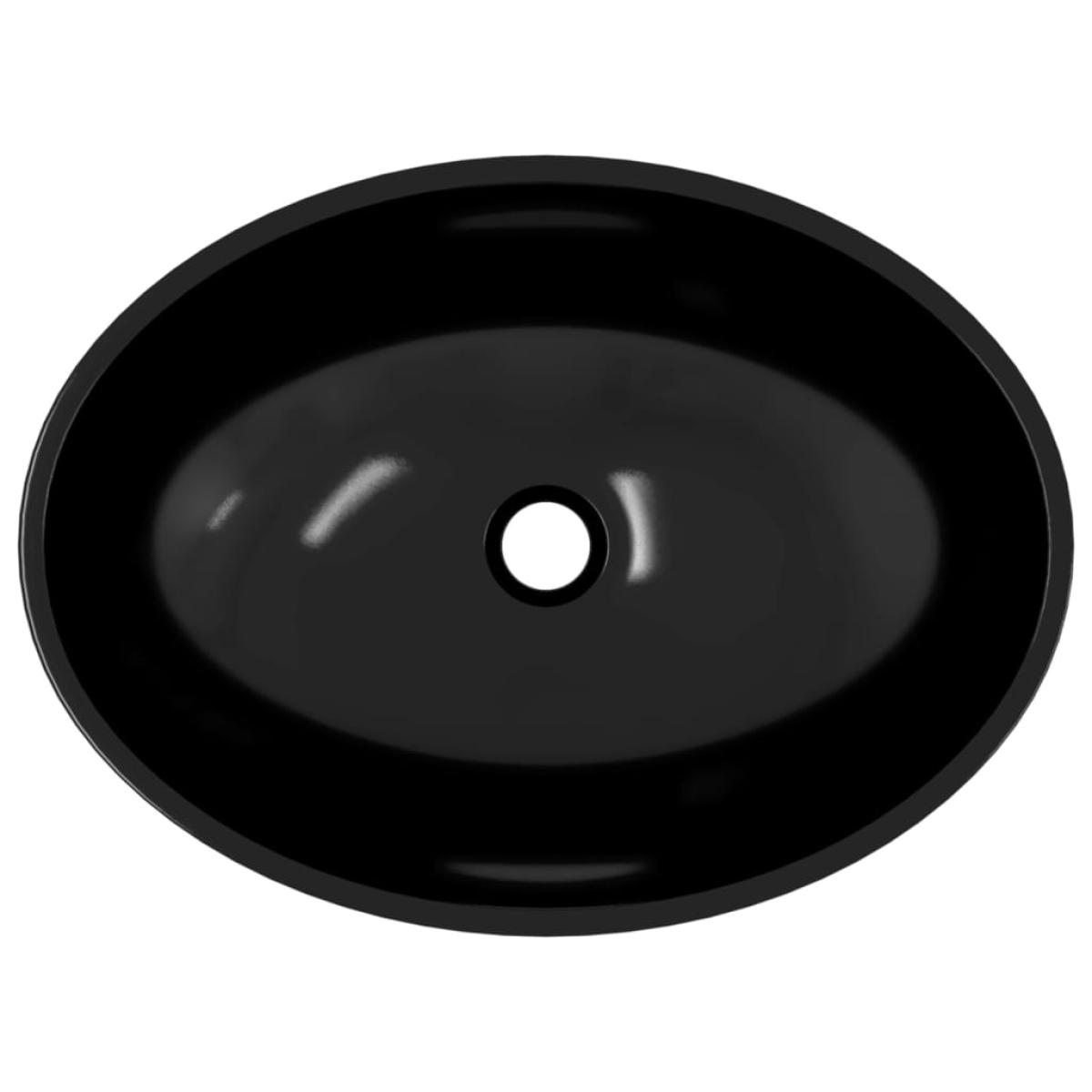 Lavabo de vidrio negro 50x37x14 cm