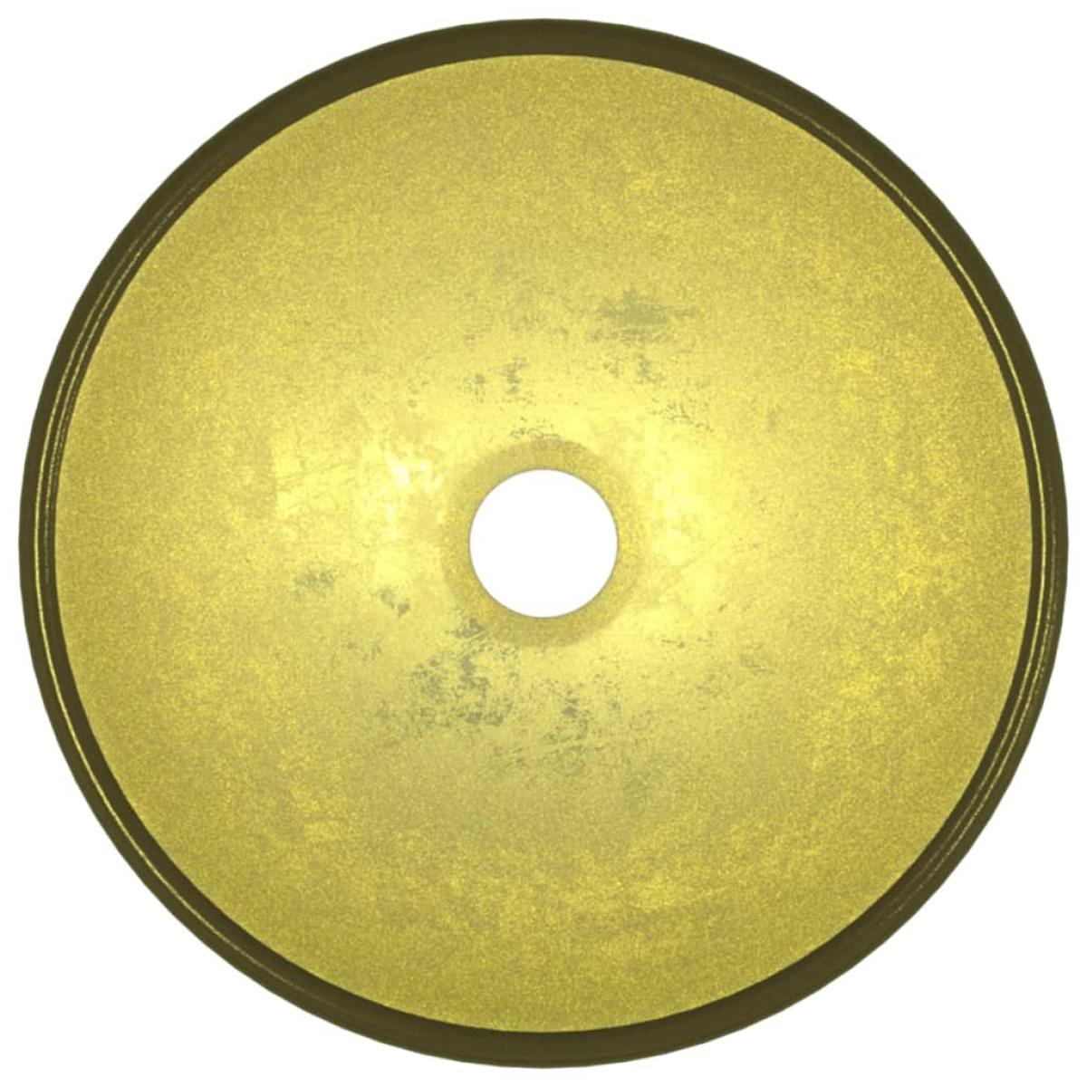 Lavabo de vidrio templado dorado 30x12 cm