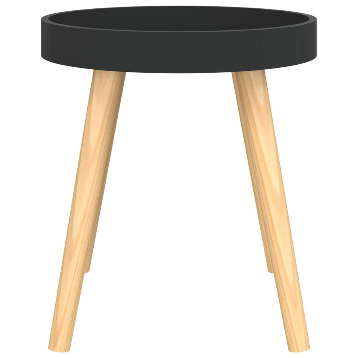 Mesa auxiliar madera contrachapada y pino negro 38x38x40 cm