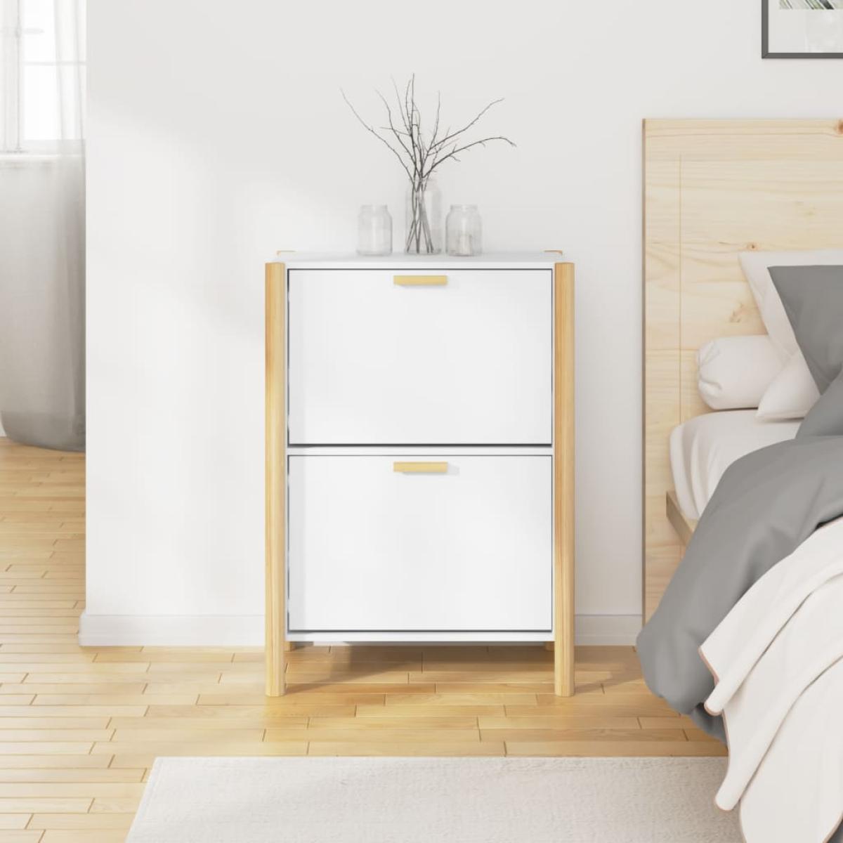 Mueble zapatero madera contrachapada blanco 57,5x33x80 cm