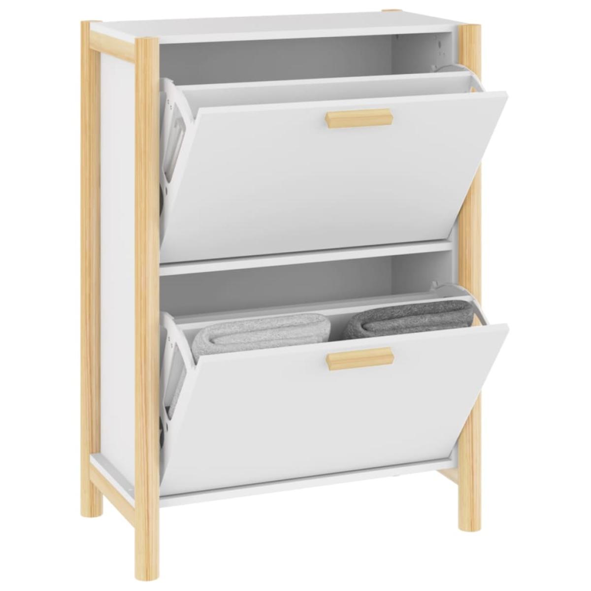 Mueble zapatero madera contrachapada blanco 57,5x33x80 cm