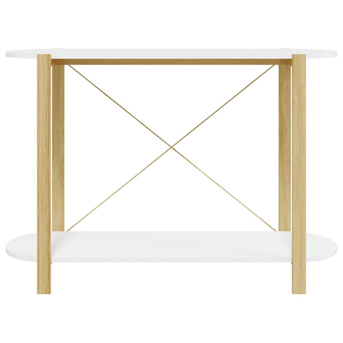 Mesa consola de madera contrachapada blanco 110x38x75 cm