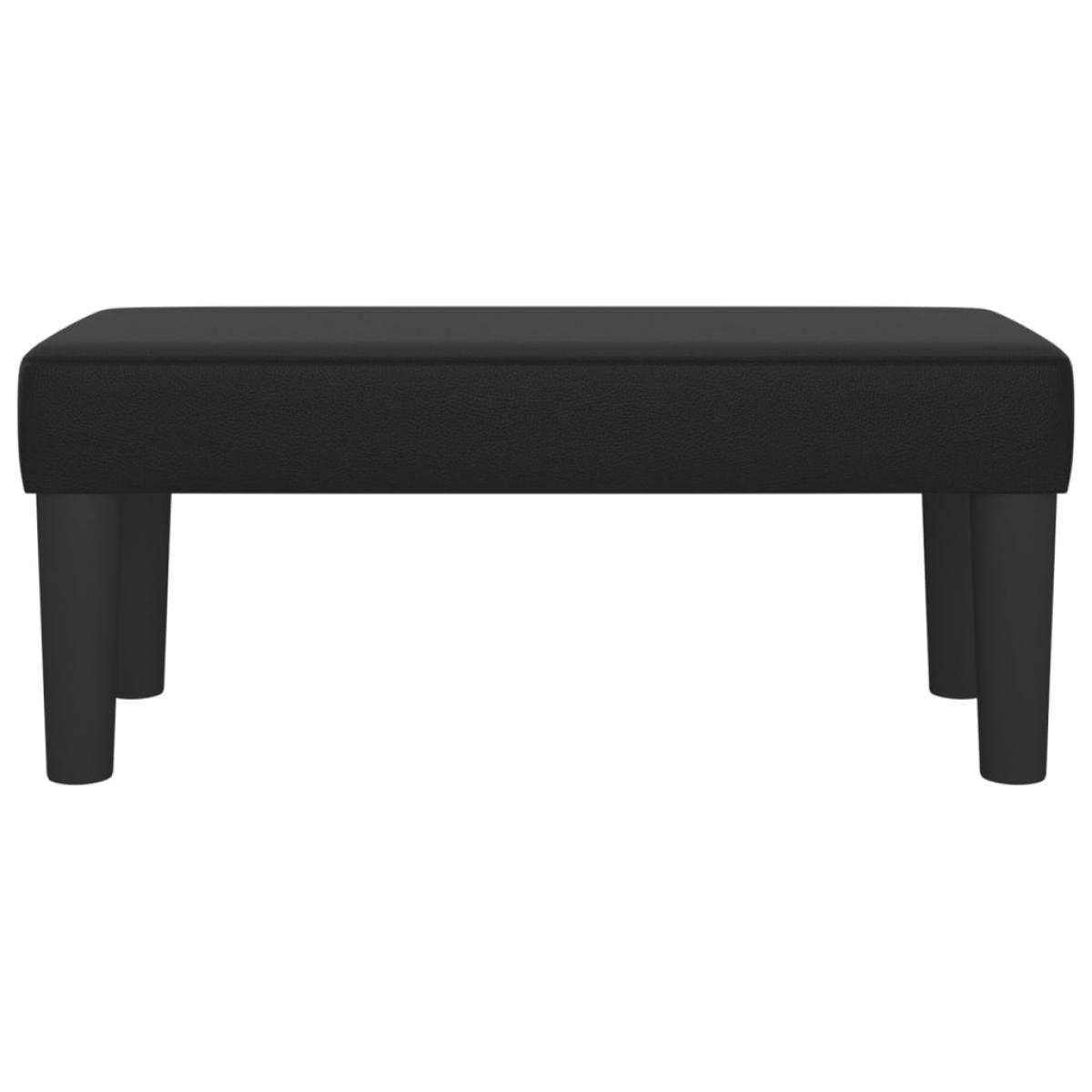 Banco de cuero sintético negro 70x30x30 cm