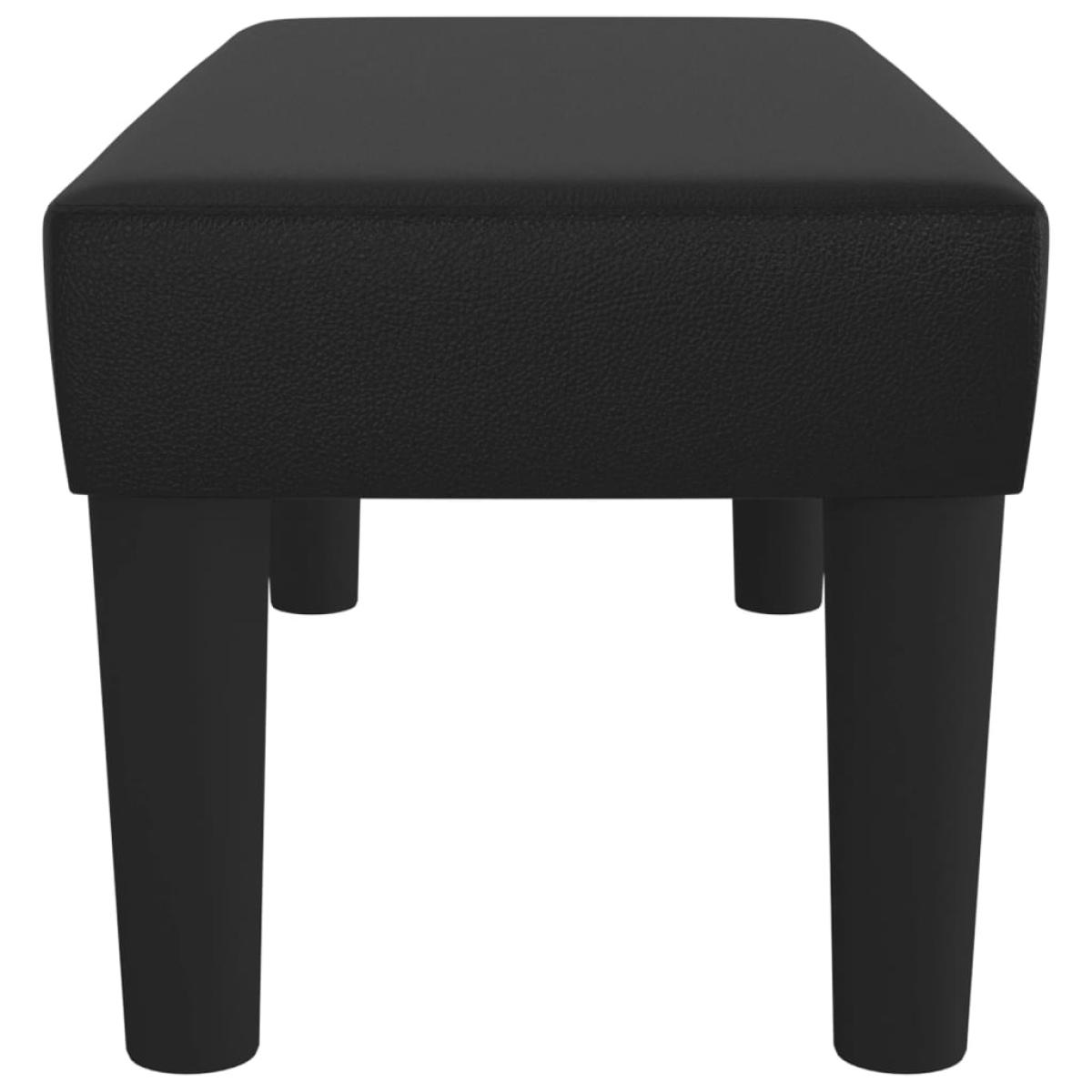 Banco de cuero sintético negro 70x30x30 cm