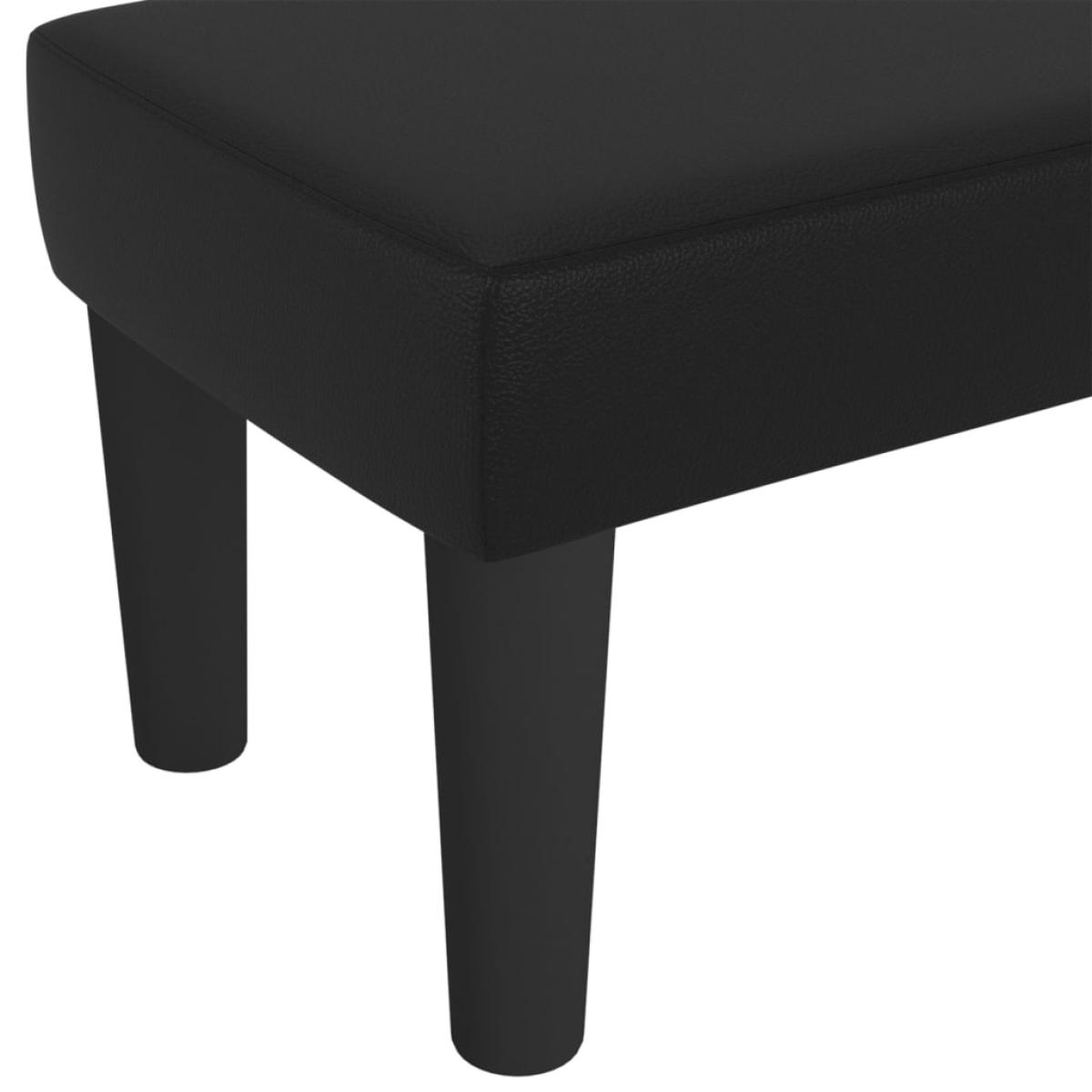 Banco de cuero sintético negro 70x30x30 cm