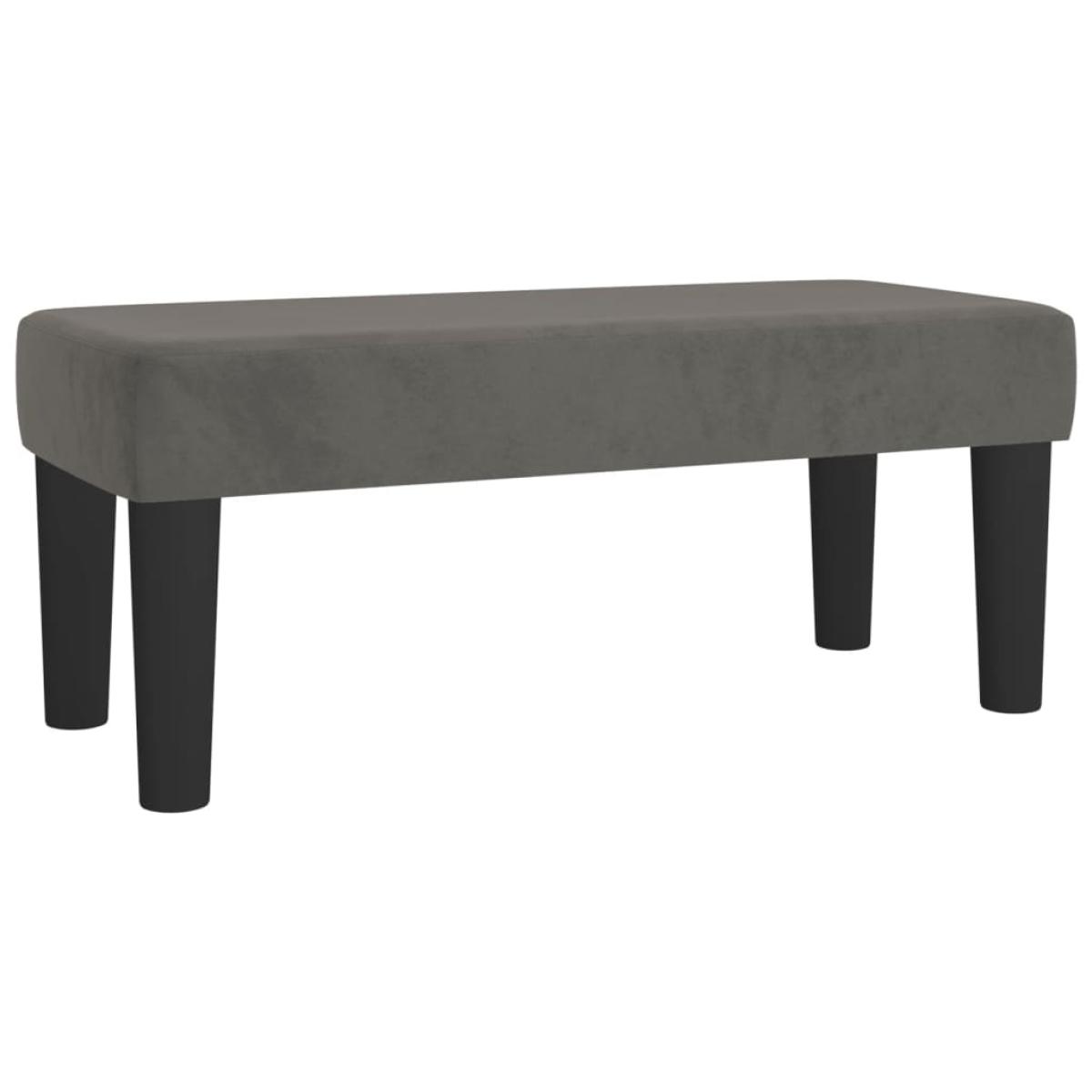 Banco de terciopelo gris oscuro 70x30x30 cm