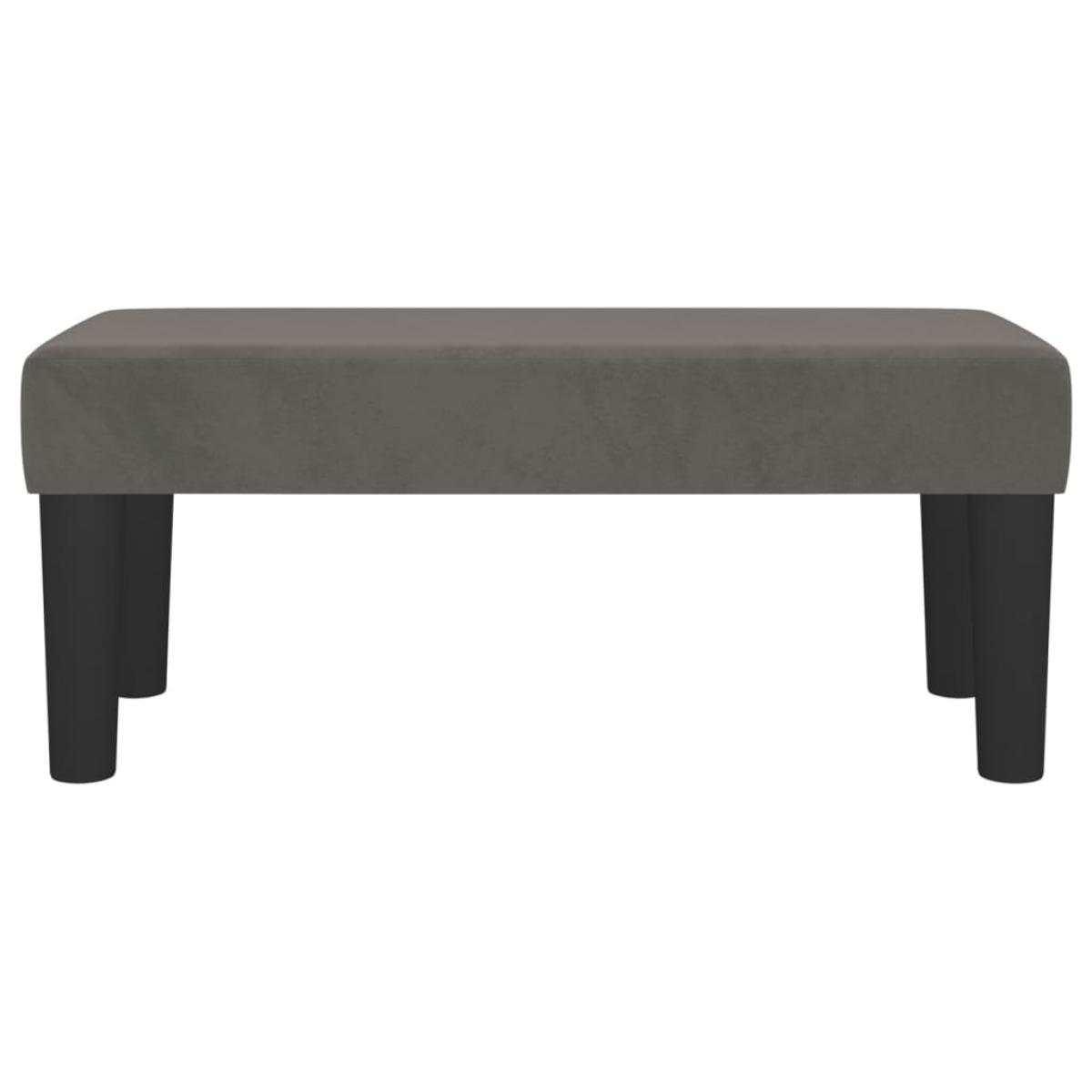Banco de terciopelo gris oscuro 70x30x30 cm