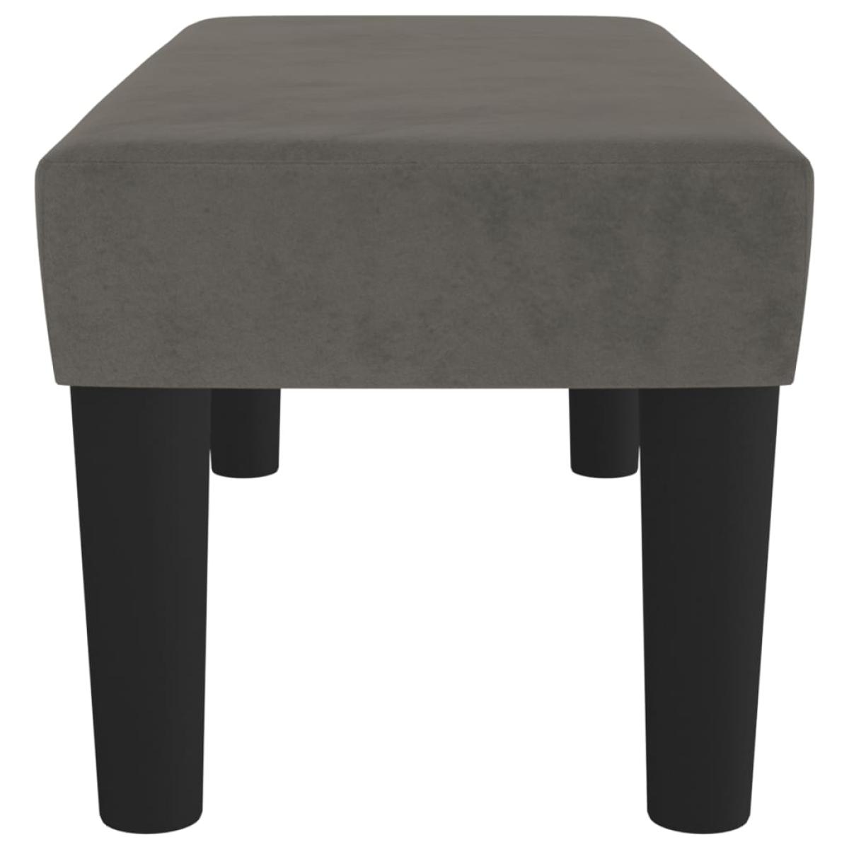 Banco de terciopelo gris oscuro 70x30x30 cm