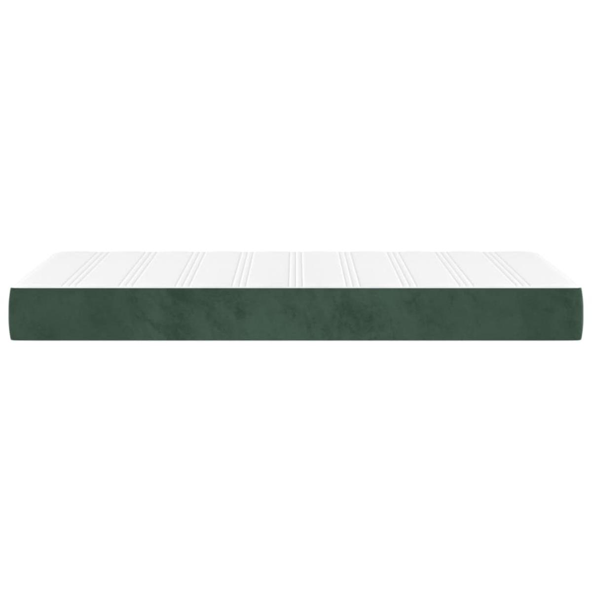 Colchón muelles ensacados terciopelo verde oscuro 90x190x20 cm