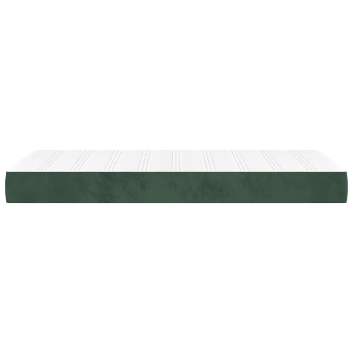 Colchón muelles ensacados terciopelo verde oscuro 90x200x20cm
