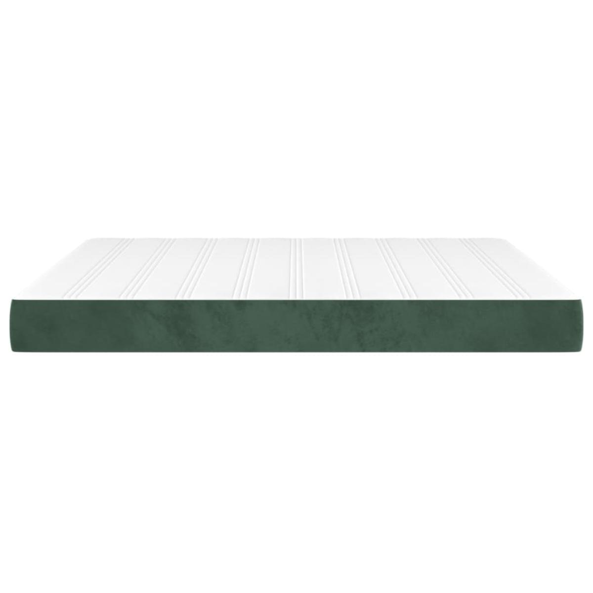 Colchón muelles ensacados terciopelo verde oscuro 180x200x20 cm