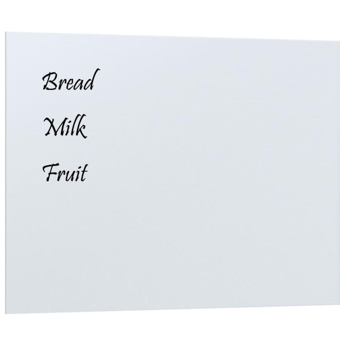 Pizarra magnética de pared vidrio templado blanco 80x60 cm