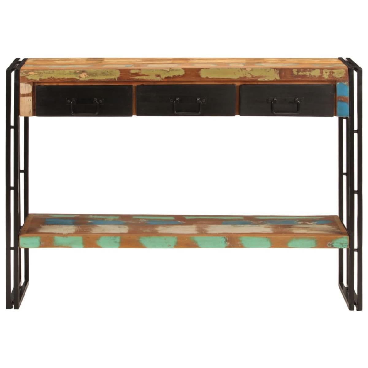Mesa consola madera maciza reciclada 110x30x76 cm 
