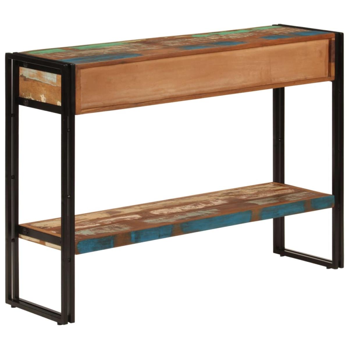 Mesa consola madera maciza reciclada 110x30x76 cm 