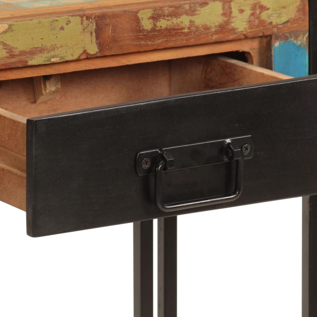 Mesa consola madera maciza reciclada 110x30x76 cm 