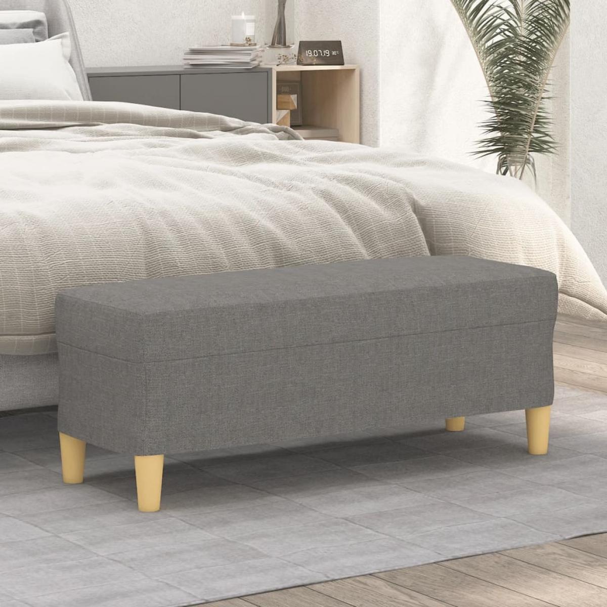 Banco de tela gris oscuro 100x35x41 cm