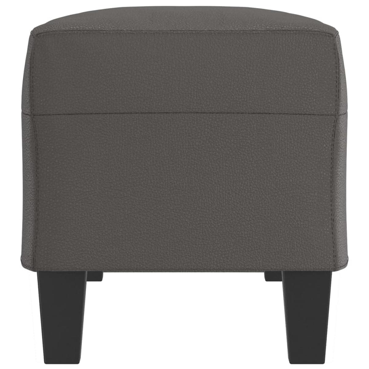 Banco de cuero sintético gris 100x35x41 cm