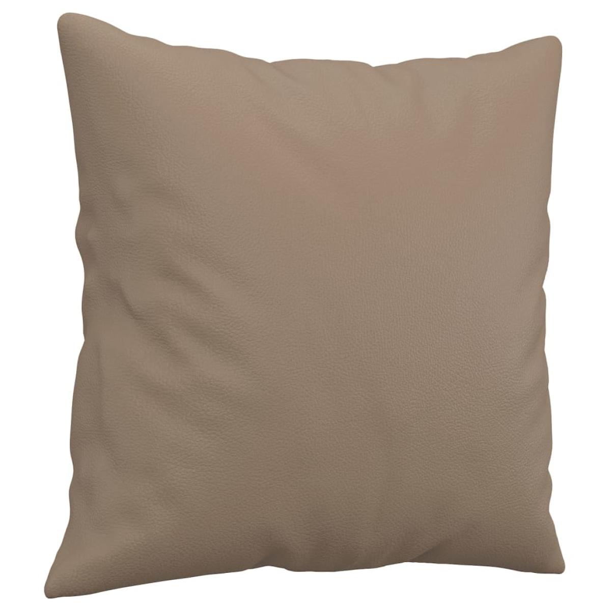 Cojines decorativos 2 uds cuero sintético capuchino 40x40 cm