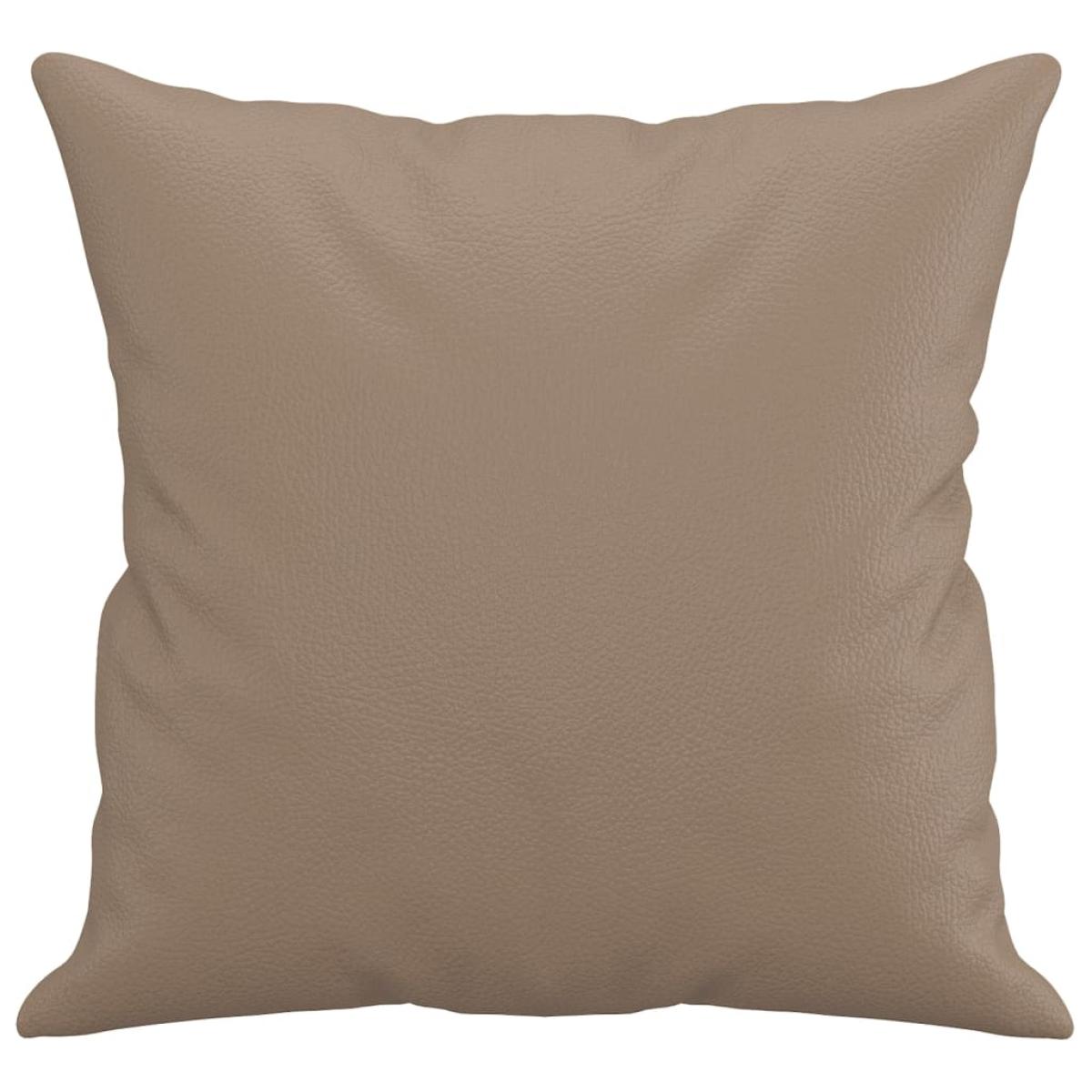 Cojines decorativos 2 uds cuero sintético capuchino 40x40 cm